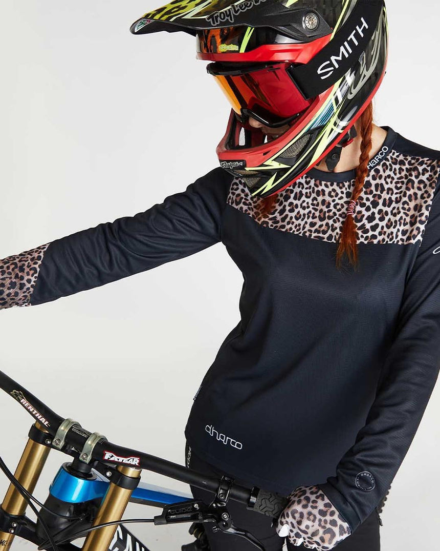 Womens Gravity Jersey | Leopard | Long Sleeves | WOMENS TOPS | DHaRCO | Image 1 of 5