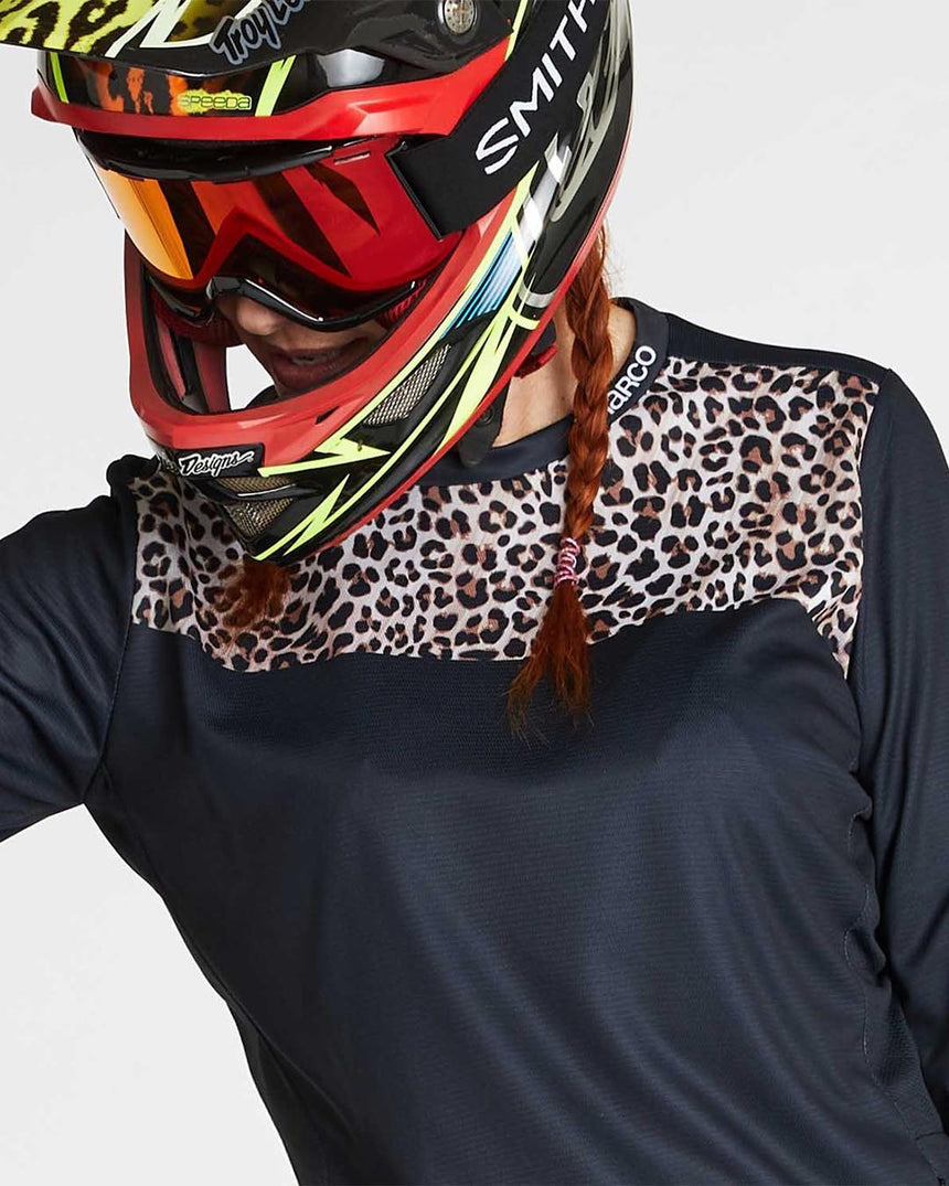 Womens Gravity Jersey | Leopard | Long Sleeves | WOMENS TOPS | DHaRCO | Image 2 of 5