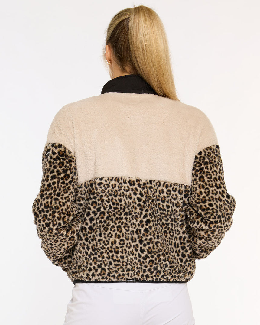 Womens Sherpa Half Zip Fleece | Leopard | Sherpa | WOMENS TOPS | DHaRCO | Image 2 of 8