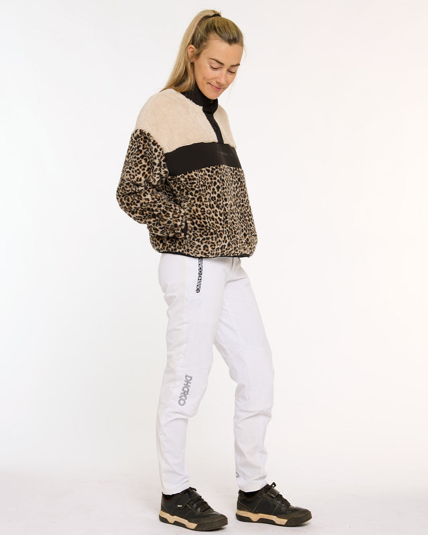 Womens Sherpa Half Zip Fleece | Leopard | Sherpa | WOMENS TOPS | DHaRCO | Image 4 of 8