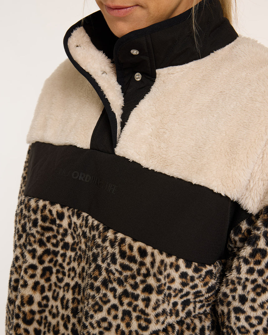 Womens Sherpa Half Zip Fleece | Leopard | Sherpa | WOMENS TOPS | DHaRCO | Image 5 of 8