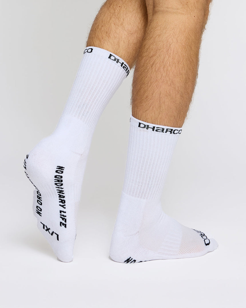 2 Pack: Black & White | Crew Socks | UNISEX ACCESSORIES | DHaRCO | Image 3 of 3