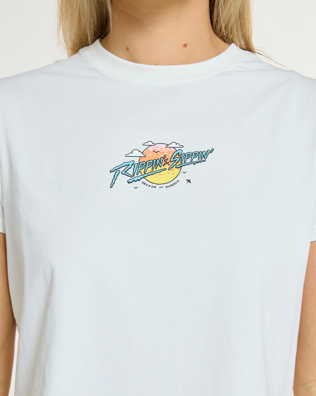 Womens Cotton Crop | Decade of DHaRCO White