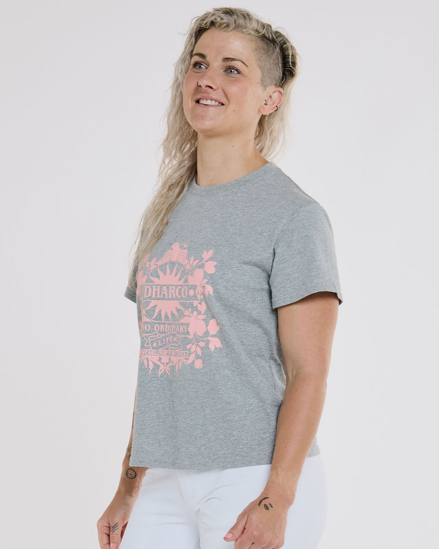 Womens Cotton Tee | Grey Marble | Short Sleeves | WOMENS TOPS | DHaRCO | Image 3 of 6