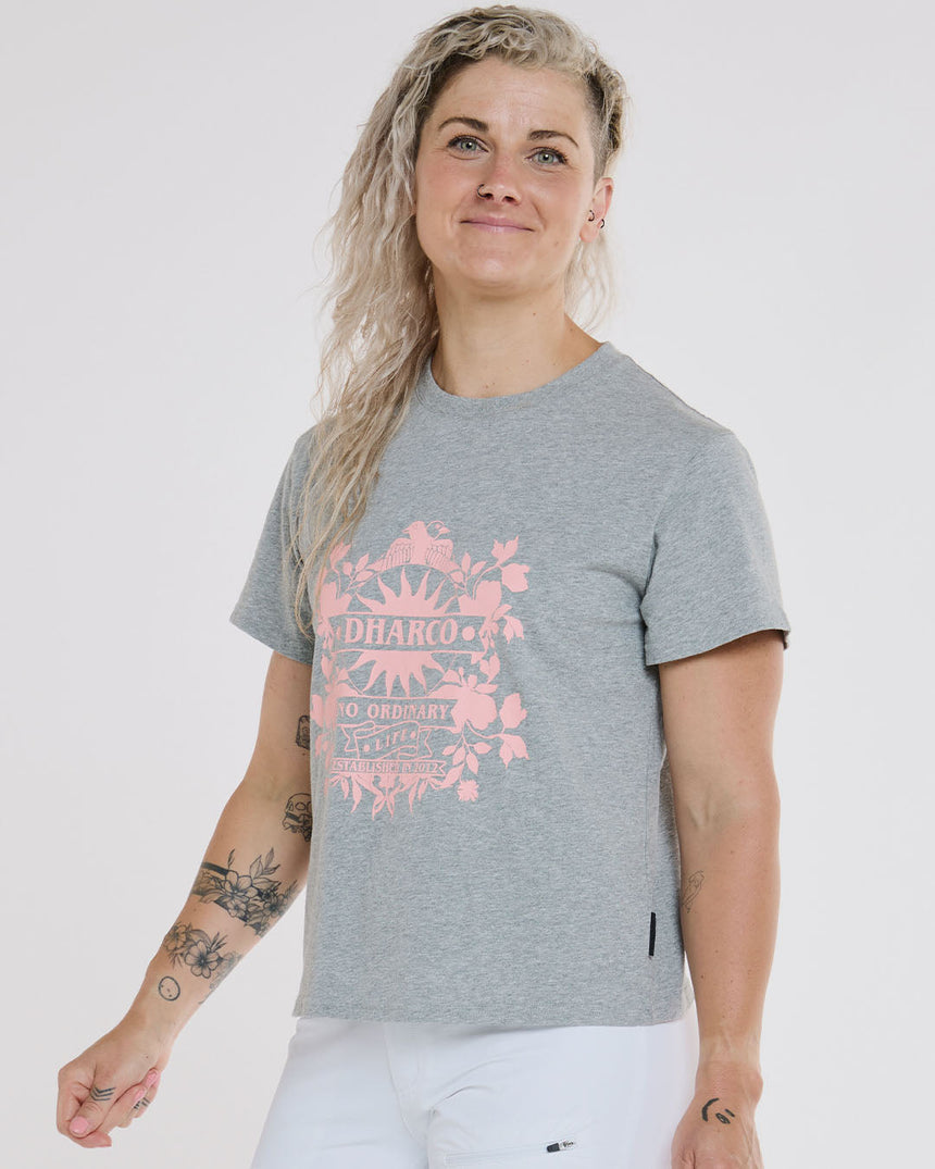Womens Cotton Tee | Grey Marble