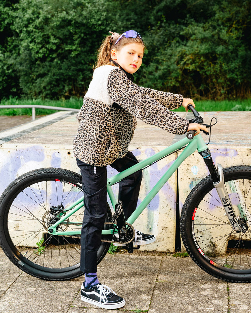 Youth Sherpa Half Zip Fleece | Leopard