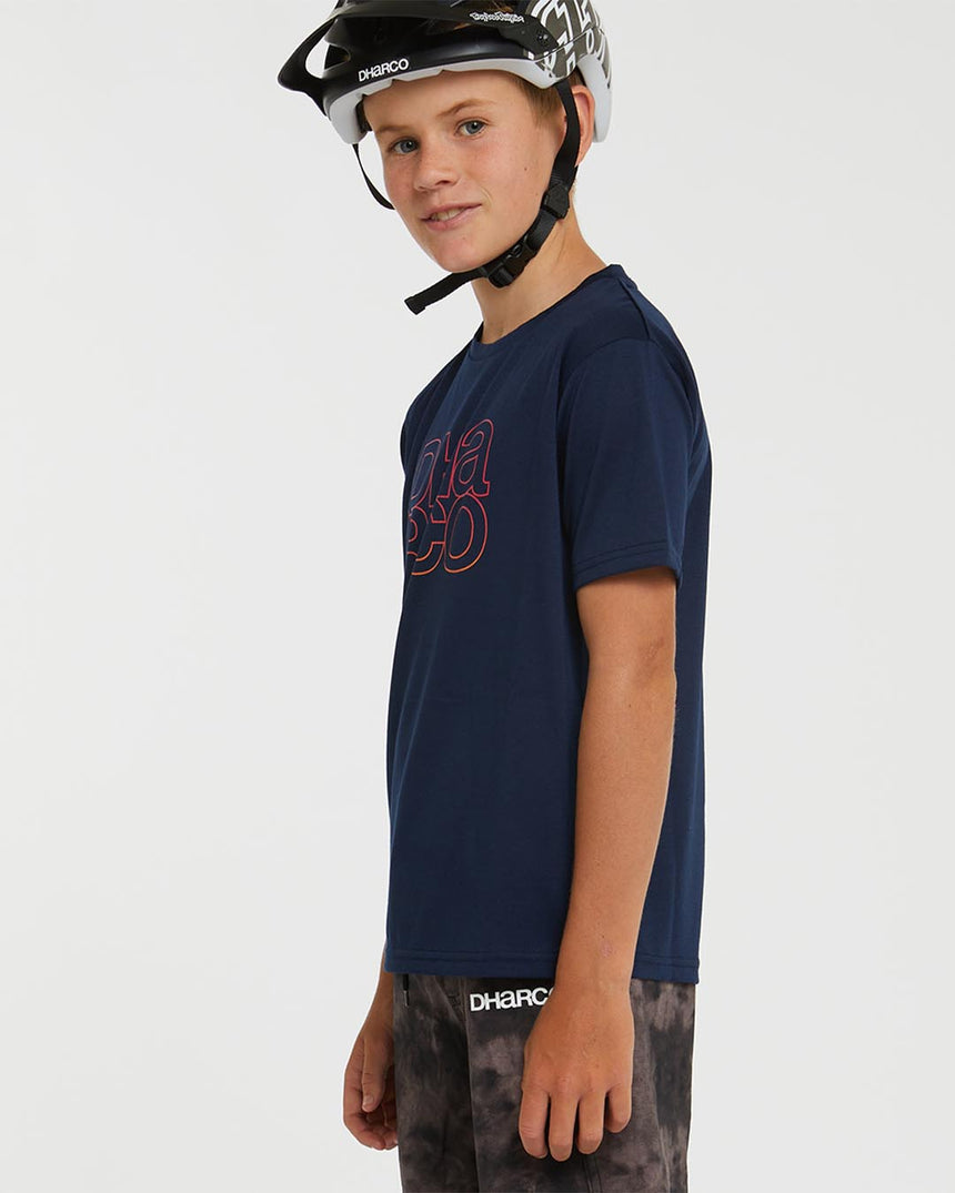 Youth Tech Tee | Neon Navy