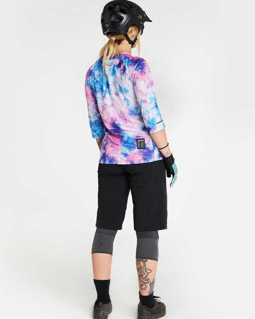 Womens 3/4 Sleeve Jersey | Tie Dye