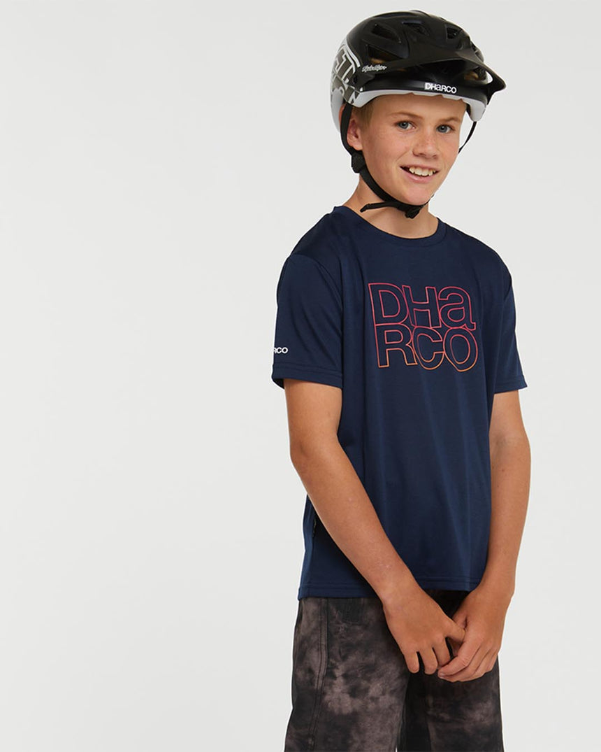 Youth Tech Tee | Neon Navy