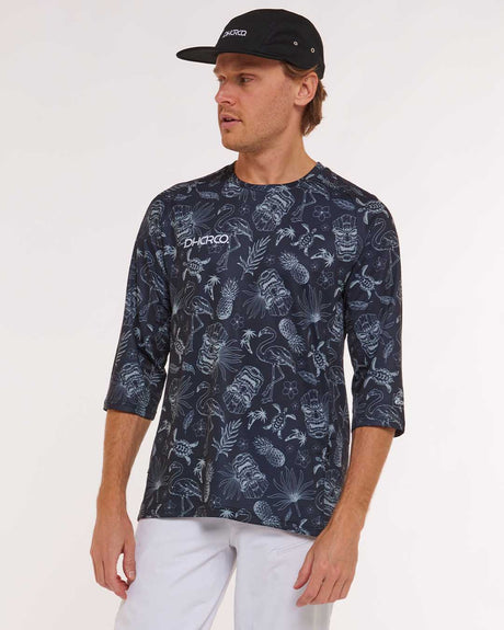 Mens 3/4 Sleeve Jersey | Dark Fraser