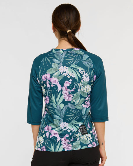 Womens 3/4 Sleeve Jersey | Wild Orchid