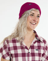 Loose U-Knit Beanie | Sangria