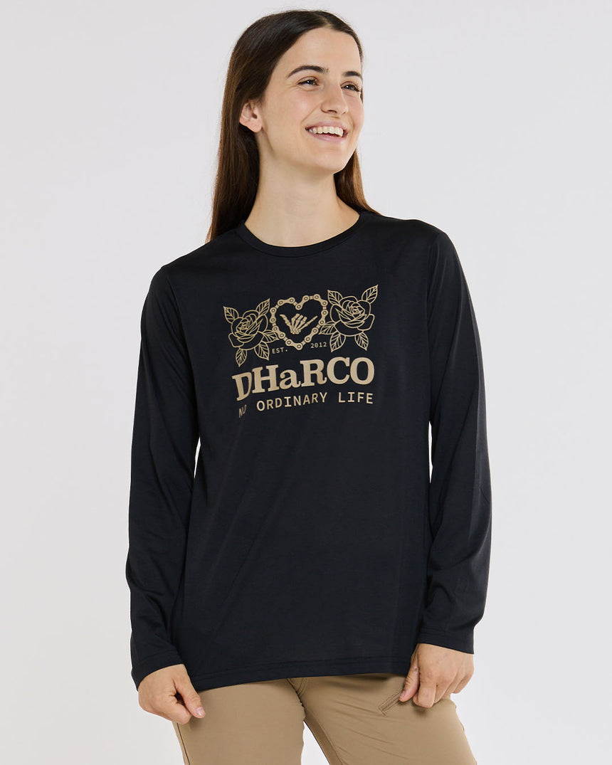 Womens Long Sleeve Tech Tee | Black